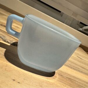 Vintage Lipton Glass Bake Coffee Mug Tea Cup Square Glasbake 2265 Blue